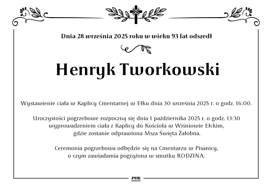 Henryk Tworkowski - nekrolog